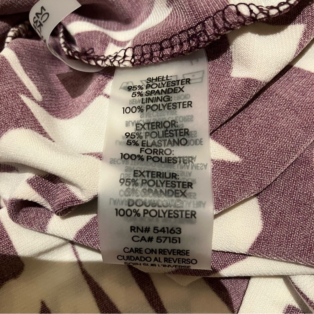NWT Calvin Klein Eggplant and Cream Abstract Sleeveless Print Maxi Dress (XL) - Picture 10 of 12